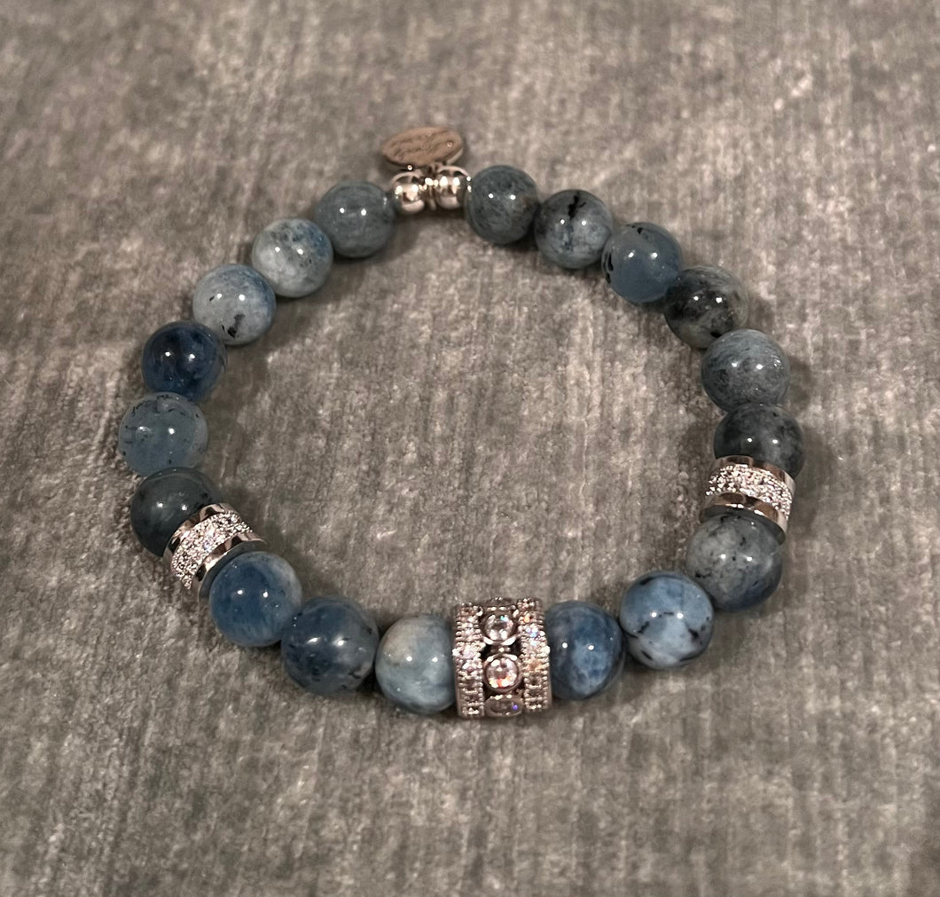 Aquamarine & crystal healing bracelet