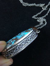 Load image into Gallery viewer, Turquoise and bronzite necklace and bracelet set in sterling silver