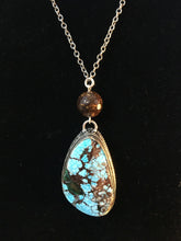 Load image into Gallery viewer, Turquoise and bronzite necklace and bracelet set in sterling silver