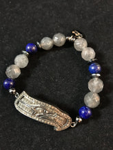 Load image into Gallery viewer, Seattle Seahawks diamond and sterling silver bracelet