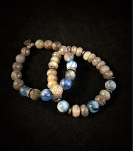Load image into Gallery viewer, Kyanite and diamond bracelet set