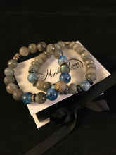 Load image into Gallery viewer, Kyanite and diamond bracelet set