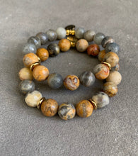 Load image into Gallery viewer, Crazy happy lace agate beaded bracelet set