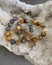 Load image into Gallery viewer, Crazy happy lace agate beaded bracelet set