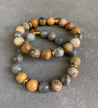 Load image into Gallery viewer, Crazy happy lace agate beaded bracelet set