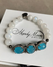 Load image into Gallery viewer, Soothe your troubles away~blue chalcedony and moonstone bracelet
