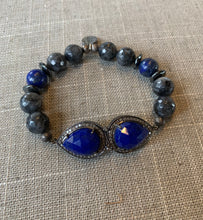 Load image into Gallery viewer, Inner power~Lapis, labradorite & diamond bracelet