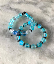 Load image into Gallery viewer, Stunning blue Aura quartz beaded bracelet set
