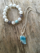 Load image into Gallery viewer, Perfect summer larimar necklace and bracelet set