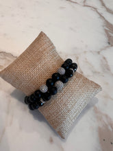 Load image into Gallery viewer, Black and bling bracelet set
