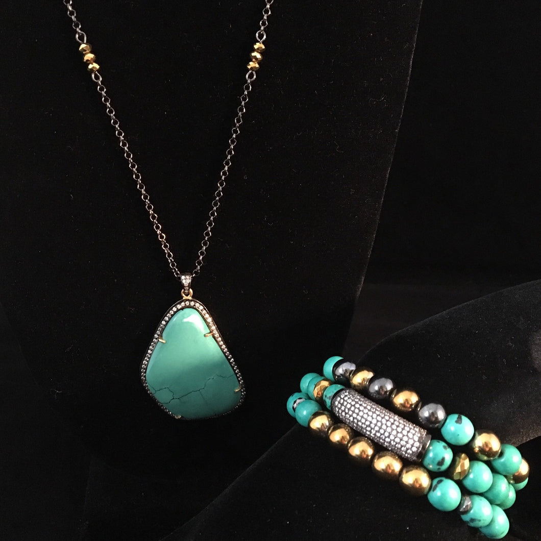 Turquoise dreams~ necklace and bracelet set