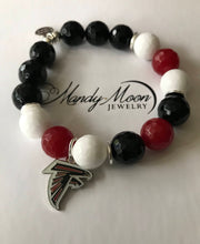Load image into Gallery viewer, Atlanta Falcons football beaded stretch charm bracelet
