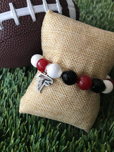 Load image into Gallery viewer, Atlanta Falcons football beaded stretch charm bracelet
