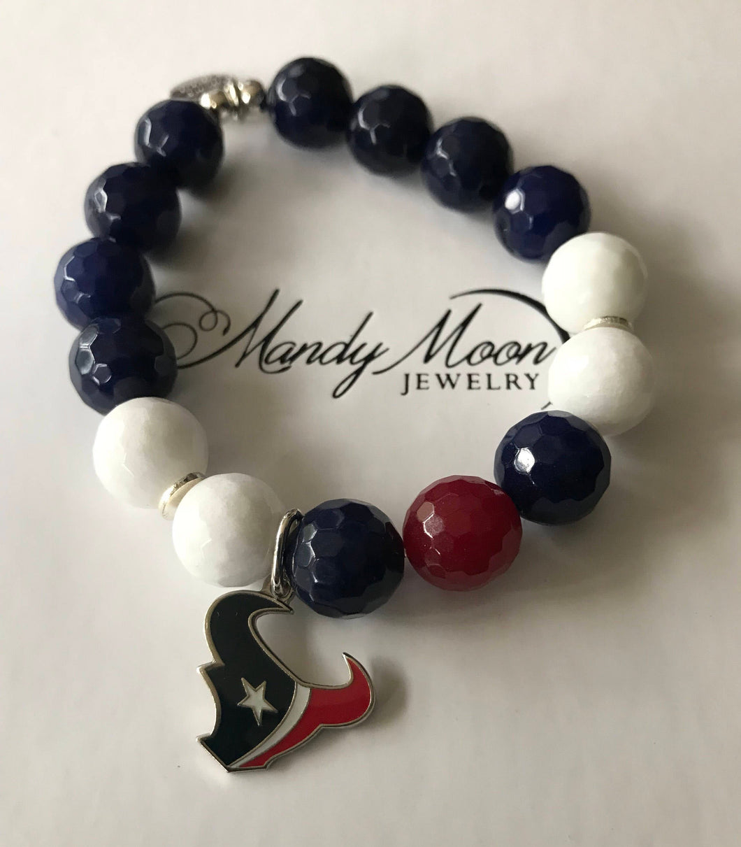 Houston Texans beaded charm bracelet