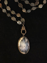 Load image into Gallery viewer, Dendritic opal and diamond pendant necklace
