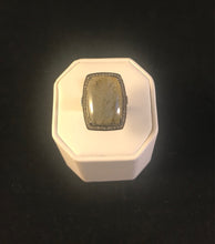 Load image into Gallery viewer, Labradorite and diamond statement ring
