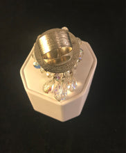 Load image into Gallery viewer, Vintage made modern crystal beaded brooch statement ring
