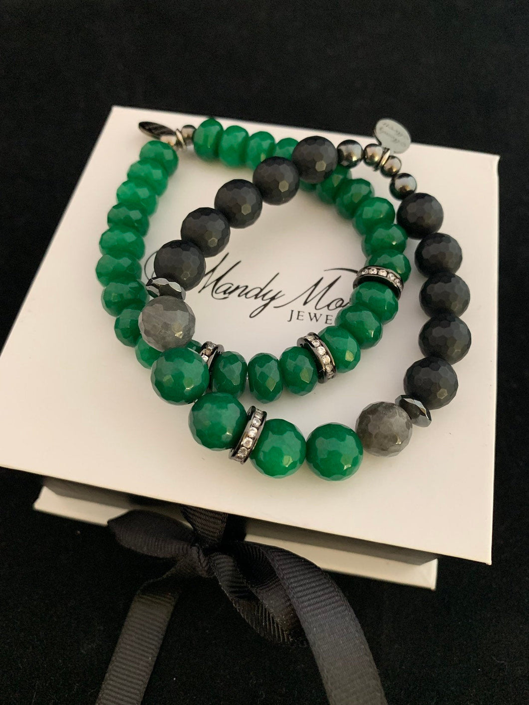 Green with envy~beaded bracelet set