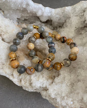 Load image into Gallery viewer, Crazy happy lace agate beaded bracelet set
