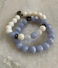 Load image into Gallery viewer, Sky blue waters~ blue lace agate beaded bracelet set
