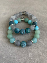 Load image into Gallery viewer, Matte and dont go back ~druzy agate beaded bracelet set

