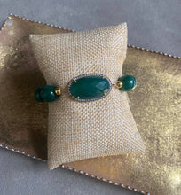 Load image into Gallery viewer, Glorious Green Onyx beaded bracelet
