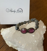 Load image into Gallery viewer, Ruby, labradorite and diamond bracelet
