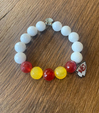 Load image into Gallery viewer, Kansas City Chiefs beaded bracelet with charm
