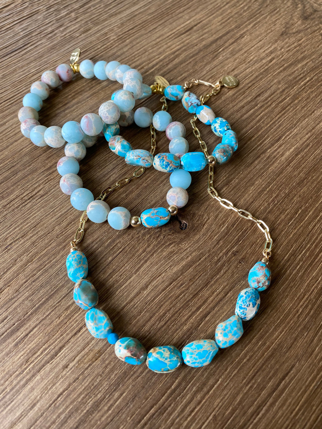 Ocean vibes necklace and bracelet set