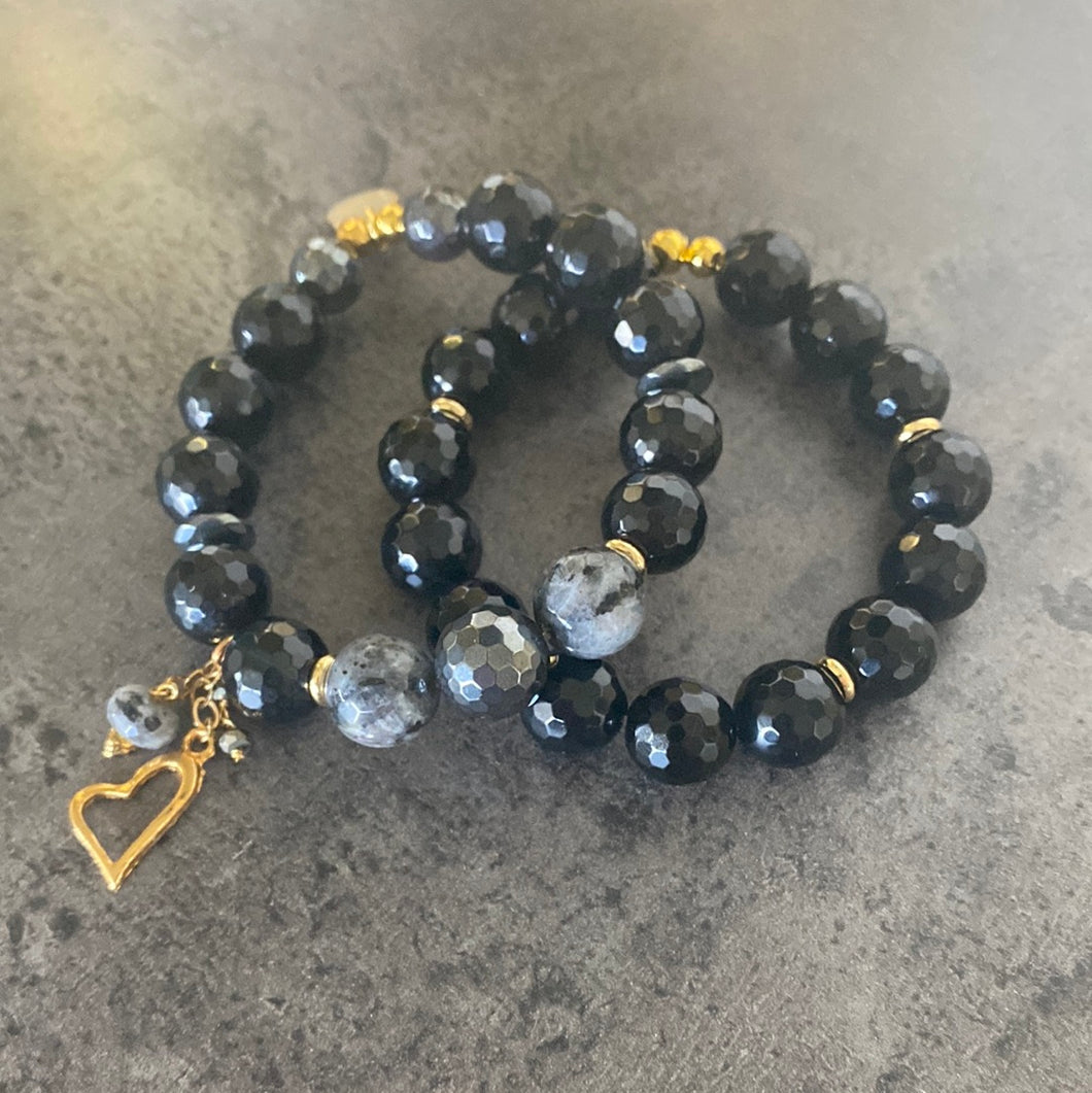 Heart of gold bracelet set